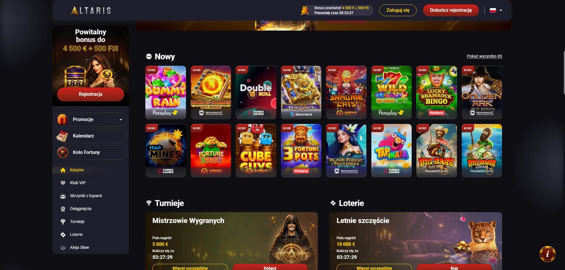 Ponad 4800 automat&oacute;w online w Altaris Casino &ndash; graj teraz