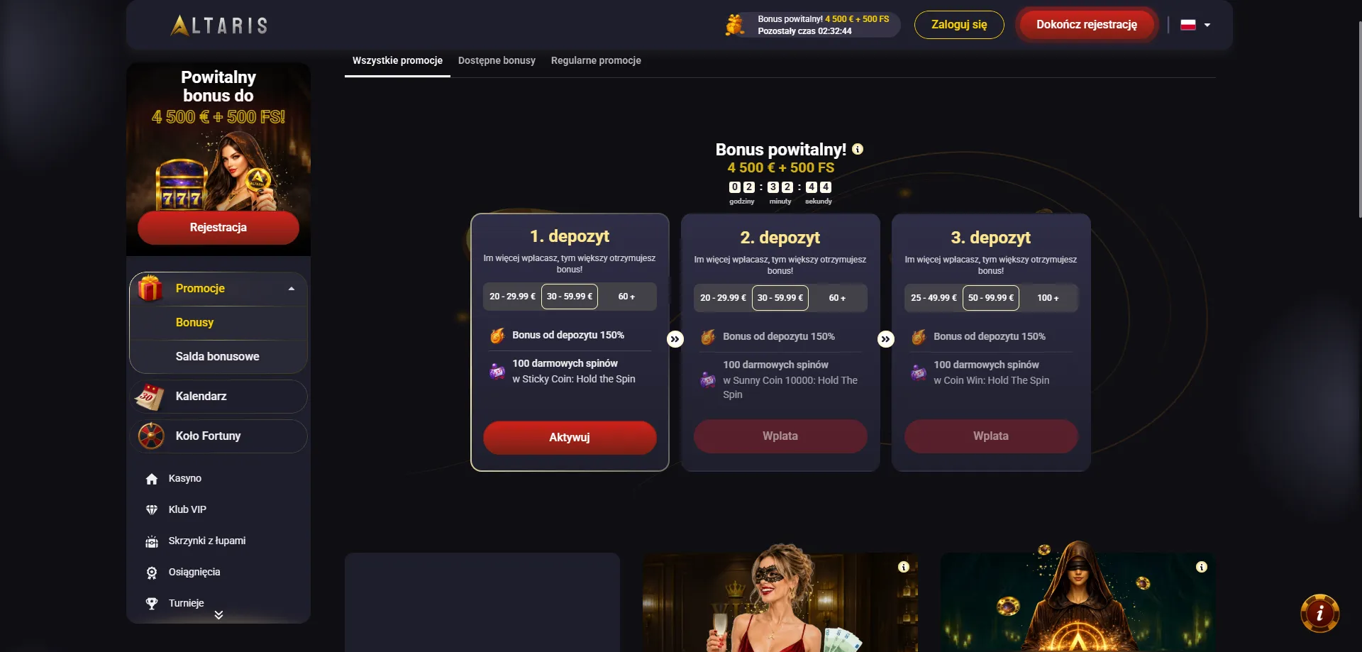 Altaris Casino powody dla kt&oacute;rych warto grać &ndash; bonusy i turnieje