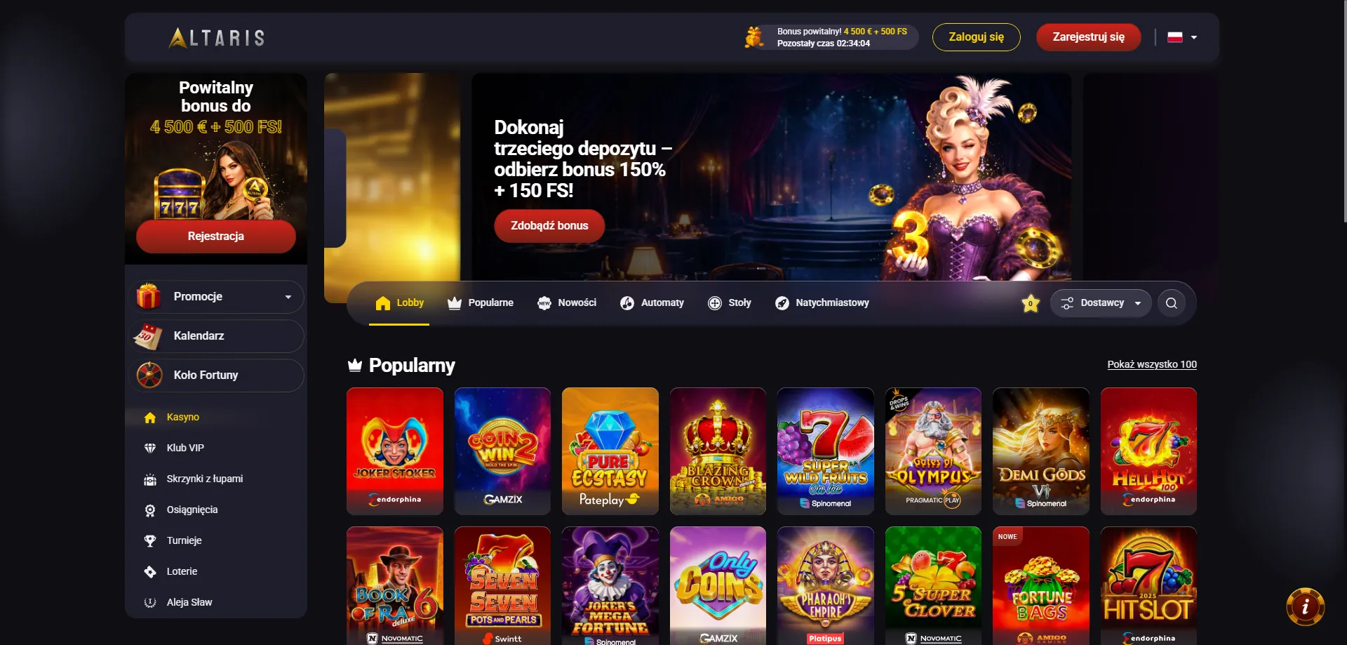 Altaris Casino oficjalne kasyno online &ndash; przegląd platformy 2026